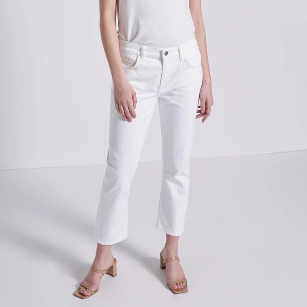 New Current Elliott The Fling White Jeans